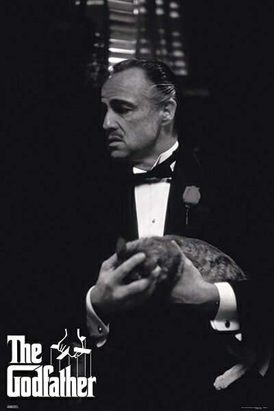 ゴッドファーザー 映画ポスター 軽量アルミ製フィットフレーム付 91.5×61cm マーロンブランド ゴッド・ファーザー GODFATHER HOLDING CAT