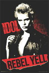 ビリーアイドル Rebel Yell ポスター 木製アートフレーム付 ビリー・アイドル BILLY IDOL 反逆のアイドル