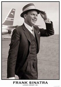 フランクシナトラ ポスター 木製アートフレーム付 フランク・シナトラ Frank Sinatra LONDON AIRPORT1961