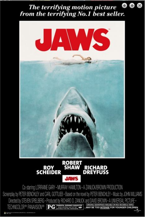 楽天美術工芸の檜屋ジョーズ 映画ポスター JAWS スティーブン・スピルバーグ監督 軽量アルミ製フィットフレーム付 91.5×61cm スティーブンスピルバーグ