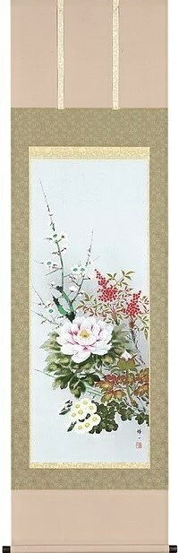 掛け軸 四季花 日本の四季を彩る名花 四季花の掛け軸 年中掛け