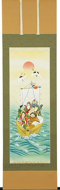 楽天美術工芸の檜屋七福神の掛け軸 福徳の神々、幸福を招き入れる吉祥画