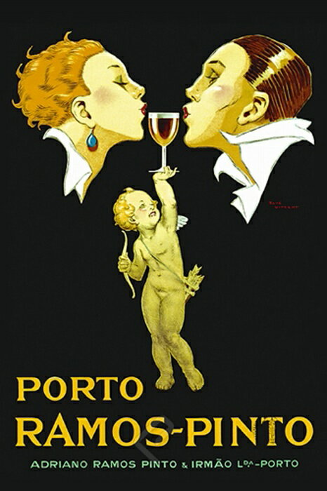 ルネ ヴィンセント Porto Ramos-Pinto ヴィンテージポスター 木製アートフレーム付 ルネヴィンセント作品 ルネビンセント