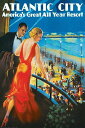 Atlantic City All Year Resort ヴィンテージポスター 軽量アルミ製フィットフレーム付 91.5×61cm(3)