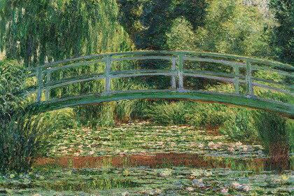 モネ作品 睡蓮の池と日本の橋 アートポスター 木製アートフレーム付 91.5×61cm クロード・モネ
