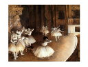 エドガー ドガ作品 舞台上のバレエ稽古 アートプリント 木製アートフレーム付