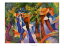 アウグスト マッケ作品 木の下の少女たち アートプリント 木製アートフレーム付 80×60cm