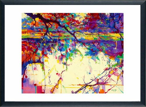 ダグ・イートン作品 Cannop Ponds アートプリント 木製アートフレーム付 80×60cm