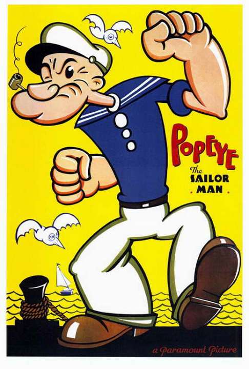 ポパイ　ポスター(シアターサイズ)／フレーム付　POPEYE THE SAILOR MAN
