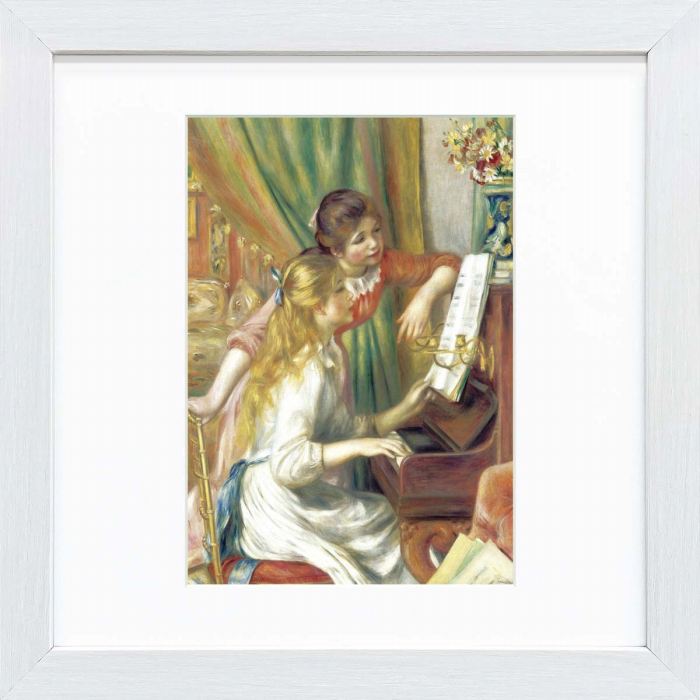 ルノワール作品 ピアノに寄る少女たち スクエア額装作品 高精細ジグレー版画 額装作品