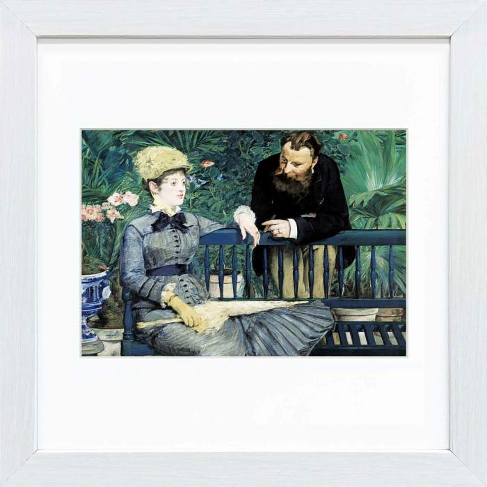 マネ作品 温室にて スクエア額装作品 高精細ジグレー版画 額装作品