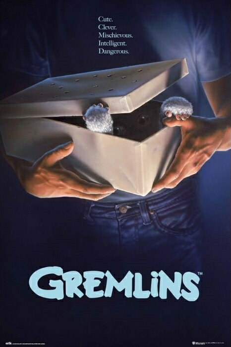 楽天美術工芸の檜屋グレムリン GREMLINS 映画ポスター 軽量アルミ製フィットフレーム付 91.5×61cm