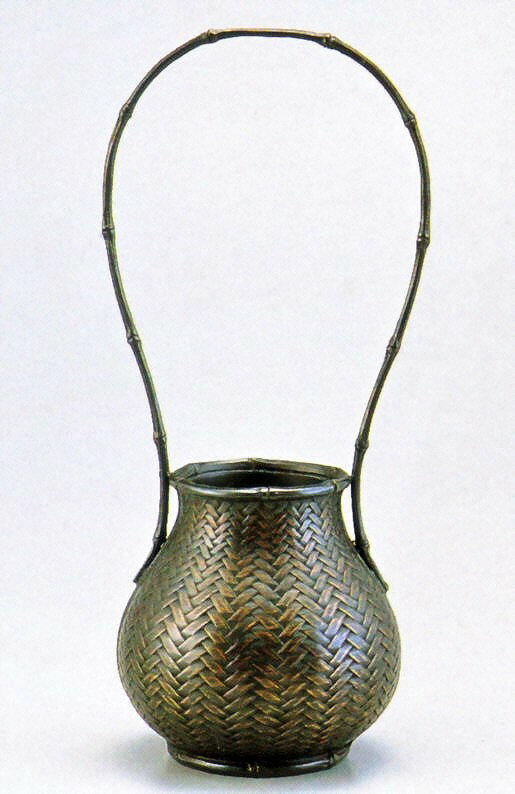 花瓶 高岡銅器の銅製花瓶 網代(大) 化粧箱付 送料無料