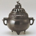 高岡銅器の香炉 鳳寿獅子蓋香炉 銅製・古手色 送料無料