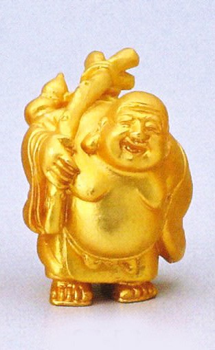 乐天商城 - 開運の置物 吉祥布袋 桐箱付 高岡銅器の開運置物 送料無料