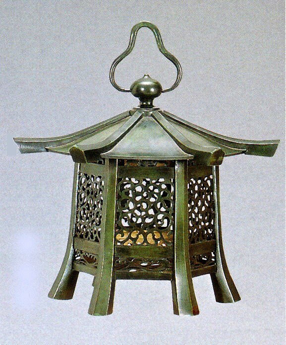 神社仏閣の燈籠/六角春日吊燈籠一対(大)高岡銅器の神仏具/美術工芸通販