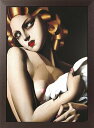 タマラ ド レンピッカ アートプリント Woman with Dove 木製アートフレーム付 91.5×61cm