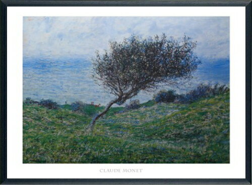 クロード モネ作品 トルーヴィルの海岸 アートプリント 木製アートフレーム付 80×60cm