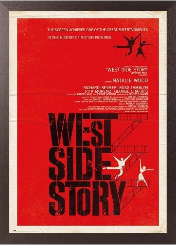ウエスト・サイド物語 映画ポスター 木製アートフレーム付 91.5×61cm WEST SIDE STORY