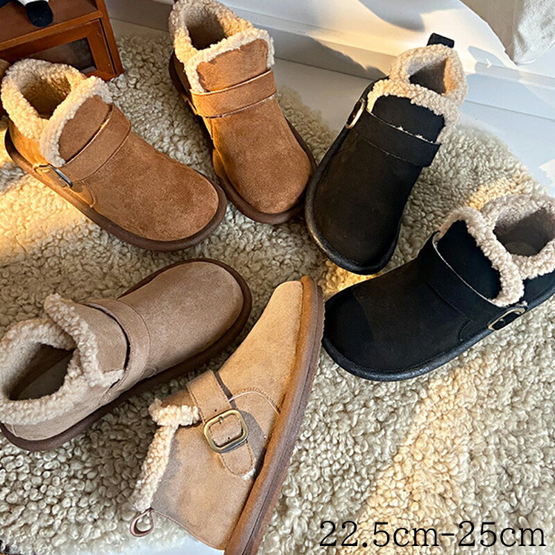 【送料無料】ムートンブーツ レディース ボア スノーブーツ ショートブーツ 裏起毛 シューズローヒール ぺたんこ ブーツ 女性 歩きやすい 厚底 疲れない 安定感 ファー付き 革靴 滑らない ワークブーツ 防寒 長靴 履きやすい 滑り止め