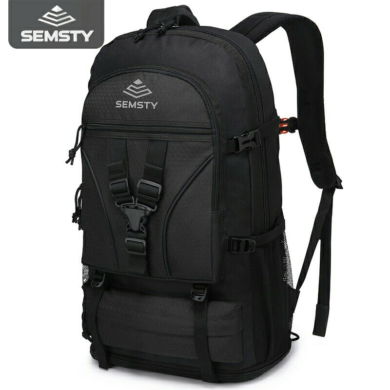 【10％OFFクーポン】SEMSTY リュック バックパック 登山バック 40L + 10L拡張可能なトラベル メンズバック リュックサック 防水 レインカバー チェストベルト アウトドア ハイキングバックパック バックパックフライト 男女兼用バックパック(4)