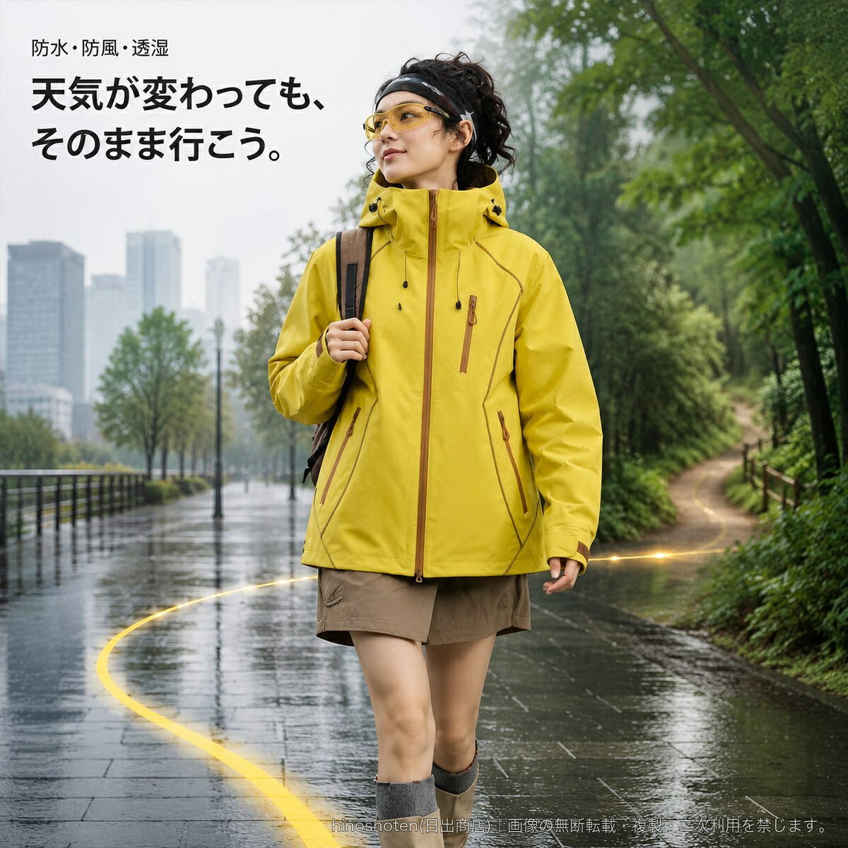 防水 マウンテンパーカー ユニセックス フード付き ジャケット 防風 透湿 長袖 ア...