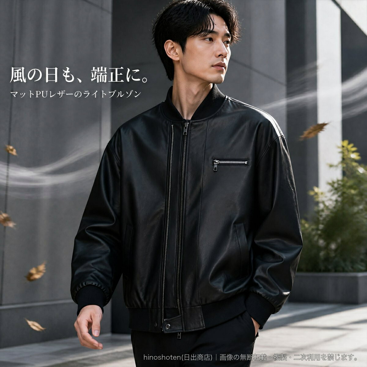無地で合わせやすい、メンズ用の薄手PUレザージャケットです。立ち襟とフロントジップを組み合わせたカジュアルなブルゾンデザインで、ゆったりとしたシルエットに仕上げています。胸元にはファスナーポケット、両サイドにはポケットを配置。袖口と裾はリブ仕様で、秋の普段使いやアウトドアシーンに取り入れやすい長袖アウターです。防風、抗シワ、型崩れしにくい機能を備えています。カラーはブラック・グレー・ブラウン、サイズはM・L・XL・2XL・3XLからお選びいただけます。素材はPUレザー、組成はポリエステル100%です。▲バナーをタップしてクーポンを獲得できます4,580円5,280円4,580円〜4,780円