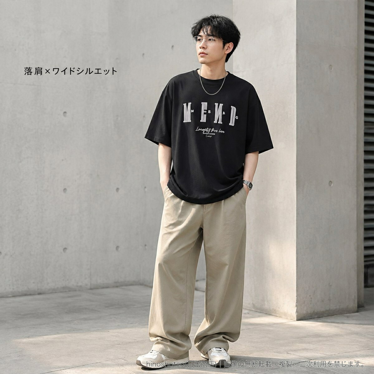 ヘビーウェイト コットンTシャツ メンズ ユニセックス 5分袖 落ち感 ワイドシルエット 落肩 クルーネック ロゴプリント 春夏