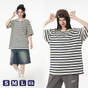 【1点6%、2点11%OFFクーポン】レディース tシャツ 半袖 ストライプ トップス 大きいサイズ 綿100 夏服 透けないTシャツ クルーネック 通気 快適 ゆったり トレンド 丈夫 サマー かっこいい カットソー カジュアル 乾性 ゆったり ストリート スポーツ カジュアル 通勤(4)
