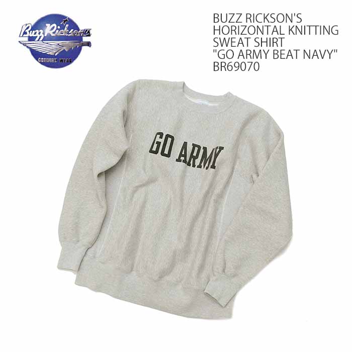 BUZZ RICKSON'S バズリクソンズHORIZONTAL KNITTING - SWEAT SHIRT - GO ARMY BEAT NAVY - BR69070