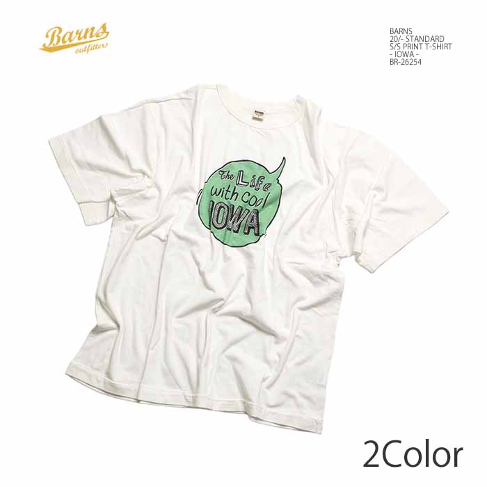 Rakuten - バーンズ BARNS BR-26254 スタンダード 半袖 プリント Tシャツ - IOWA - メンズ | ヒノヤ