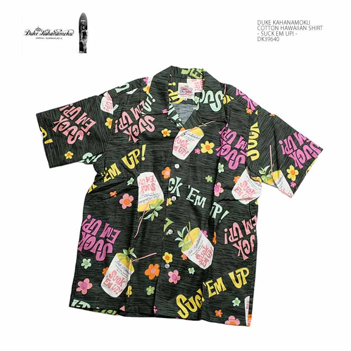 デューク カハナモク by サンサーフ Duke Kahanamoku DK39640 コットン ハワイアンシャツ - SUCK EM UP! - | ヒノヤ HINOYA アメカジ