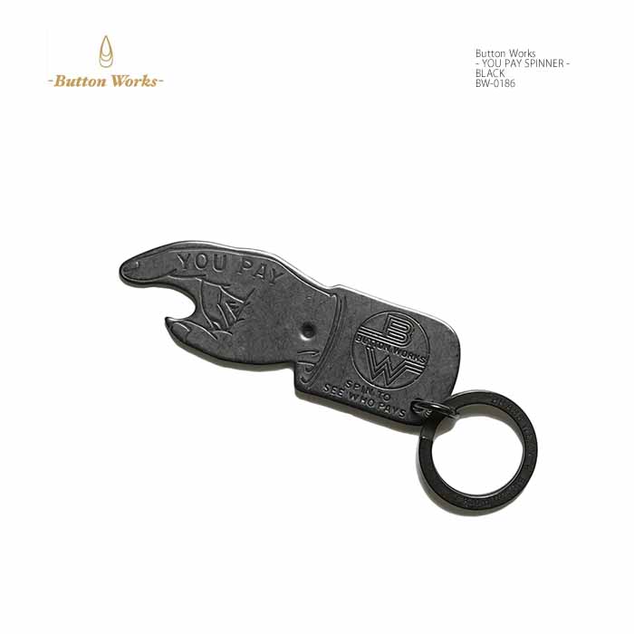 Rakuten - ボタンワークス Button Works BW-0186 ユーペイ スピナー ブラック加工 キーホルダー 栓抜き ロゴマーク メンズ | ヒノヤ