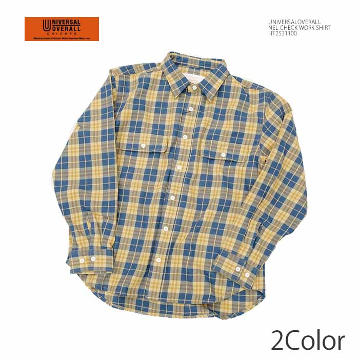 ユニバーサルオーバーオール UNIVERSALOVERALL HT2531100 ネルチェック ワークシャツ メンズ | ヒノヤ ..