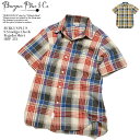 BURGUS PLUS@o[KXvX@S/S Indigo Check Regular Shirt@HBP-331  { Y Vc }hX`FbN ACr[ vbs[