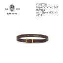 YUKETEN Pe - Triple Stitched Belt - Havana with Natural Stitch - 2853 xg U[ JWA { v AJW