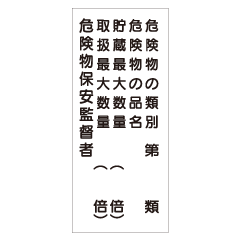 『危険物の類別標識』5行書き ステンレス製 STK16-B