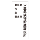 『少量危険物貯蔵取扱所 第類・品名・最大数量』文字小600×300mm(ステッカー製)