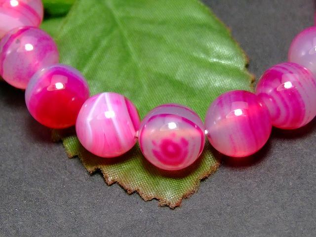 ≪17639≫桜白縞 瑪瑙 メノウ●ネコポス送料無料●10mm●ブレスレット●内径18cm●ラウンド●丸玉●パーツ●ビーズ●ブラジル産●天然石●パワーストーン●