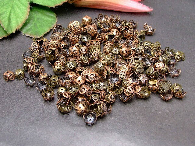 Genuine, Semi-Precious Stones - 福袋498　　今月80％off 座金 8mm 約300個売り 銅古美 パーツ 在庫処分 ネコポス送料無料 天然石 パワーストーンアクセサリー作りに