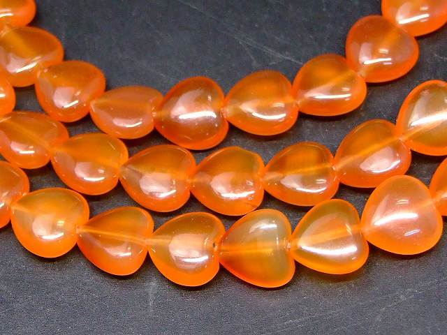 ≪g3-148F≫●12mm●ハート●5A●カーネリアン●送料無料有●1連36cm 通し針、解説書、1mゴム付き●ビーズ●ブラジル産●天然石●パワーストーン