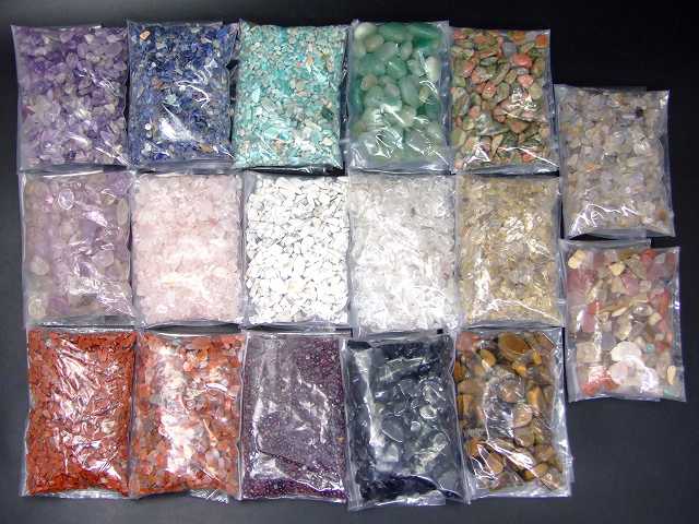 樂天商城 - 浄化用さざれ石17種類(各100g) 1700g クリスタル・ローズクォーツ・オブシディアン等 ミックス石 天然石 パワーストーン
