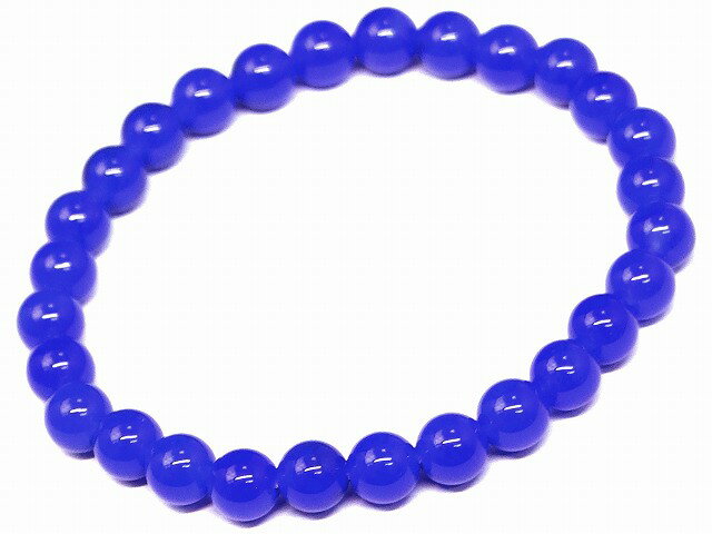 ≪b3-43993≫●ネコポス送料無料●6mm●AA●濃ブルーカルセドニー●ブレスレット●...