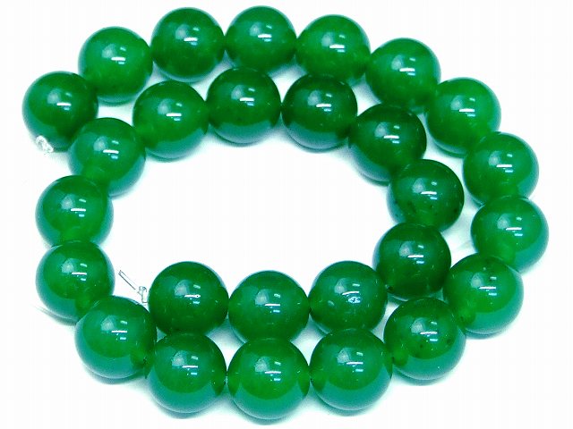 Jade - ≪g3-1G≫●14mmA級 濃緑 翡翠 ヒスイ ジェイド ジェード●送料無料有●楽天最安値に挑戦●1連38cm 通し針、解説書、1mゴム付き●中国産●天然石●パワーストーン●