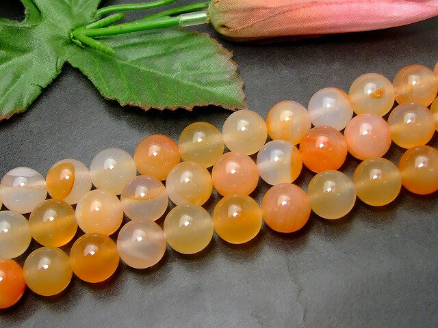 ≪g3-145G≫●12mm●A級●白桔カーネリアン●鑑別済・本物保証●ネコポス送料無料●1連39cm 通し針、解説書、1mゴム付き●ブラジル産●天然石●パワーストーン