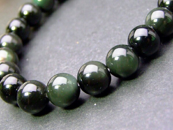 ≪b3-30601A≫●8mm 5A オブシディアン●鑑別済・本物保証●ブレスレット●内径調整可能●ネコポス送料無料●ブレス●アメリカ産●天然石●パワーストーン●