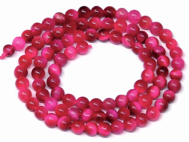 ≪g3-2087C≫●4mm AA マゼンタピンクタイガーアイ●1連37cm 通し針、解説書、...