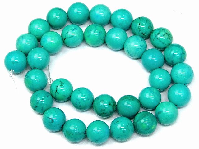 g3-332R　　12mm ターコイズ トルコ石 1連39cm 通し針、解説書、1mゴム付き 送料無料 天然石 パワース..