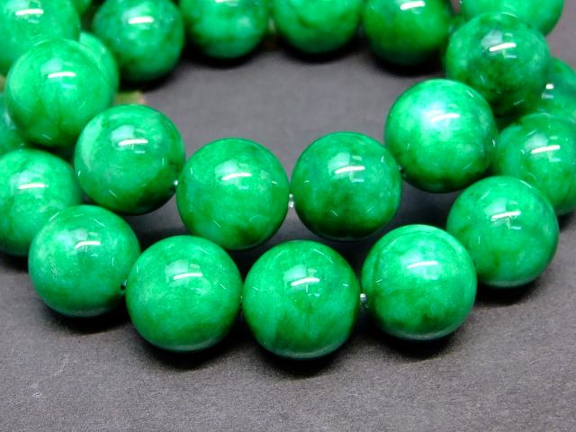 天然石 パワーストーン hinryoの≪33407E≫●送料無料●14mm●AA●白緑 翡翠 ヒスイ●ブレスレット 内径17cm●中国産●天然石●パワーストーン●｜アングル3