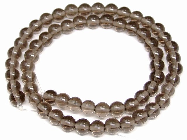 ≪g3-43≫●6mm●スモーキークォーツ●鑑別済・本物保証●ネコポス送料無料●1連37cm 通し針、解説書、1mゴム付き●5A●ラウンド丸玉●パーツ●ビーズ●ブラジル産●天然石●パワーストーン●